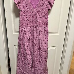 Pink Floral Smocked Dress